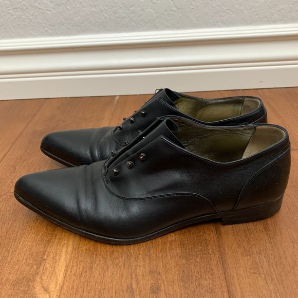 LANVIN Authentic Womens Size 36.5 Black Leather Laceless Oxfords - Picture 5 of 15